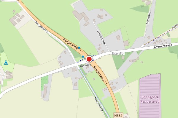 Brandweer-melding op Ampsenseweg, Lochem op 28 juni, kaart-overzicht