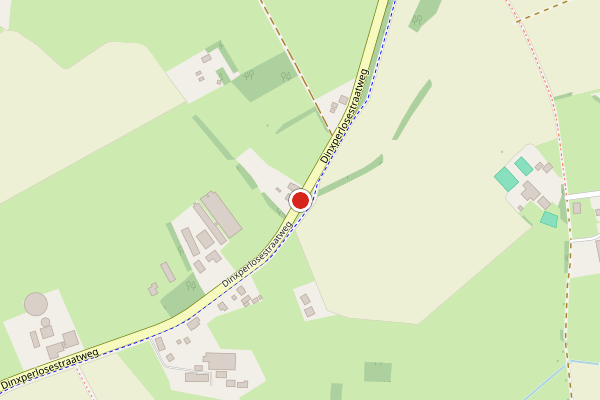 Brandweer-melding op Dinxperlosestraatweg, Aalten op 28 juni, kaart-overzicht