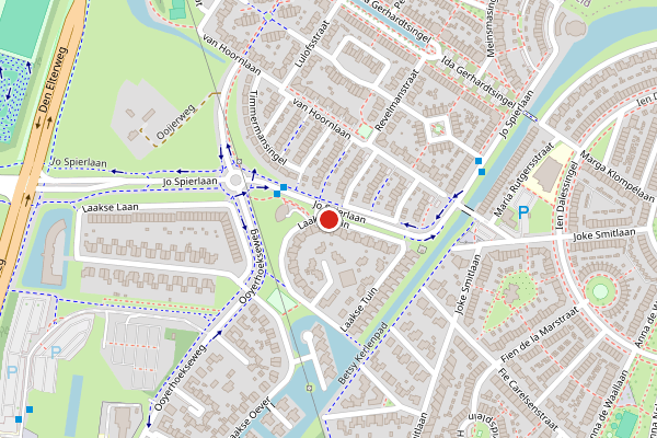 Brandweer-melding op Laakse Tuin, Zutphen op 28 juni, kaart-overzicht