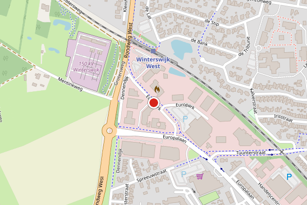 Brandweer-melding op Europark, Winterswijk op 29 juni, kaart-overzicht