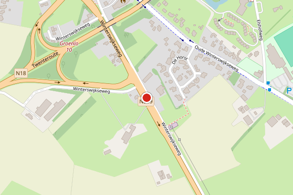 Brandweer-melding op Winterswijkseweg, Groenlo op 28 juni, kaart-overzicht