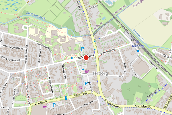 Brandweer-melding op Industrieweg, Terborg op 30 juni, kaart-overzicht