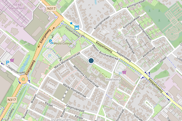 Politie-melding op Maria Montessoristraat, Doetinchem op 3 juli, kaart-overzicht