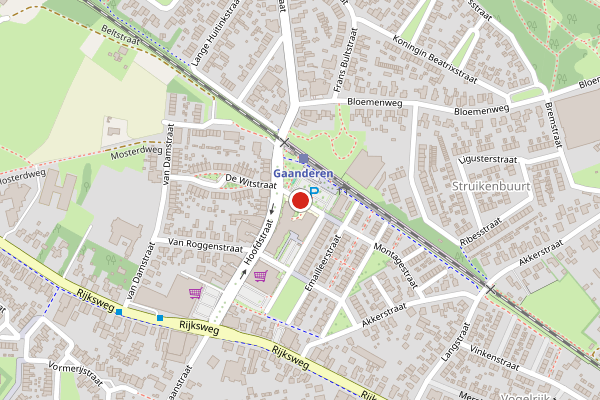 Brandweer-melding op Blikslagerstraat, Gaanderen op 8 mei, kaart-overzicht