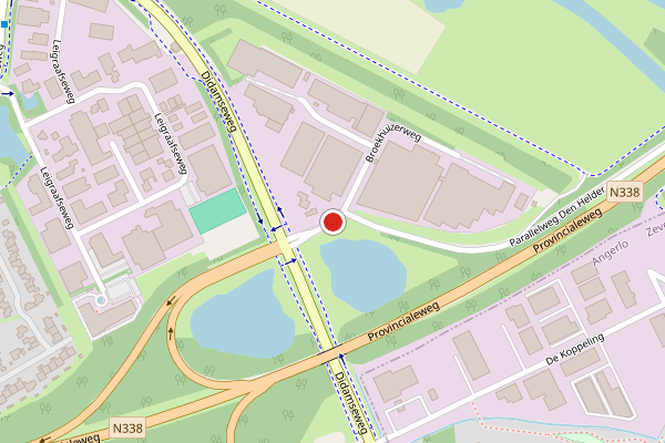 Brandweer-melding op Broekhuizerweg, Doesburg op 15 april, kaart-overzicht