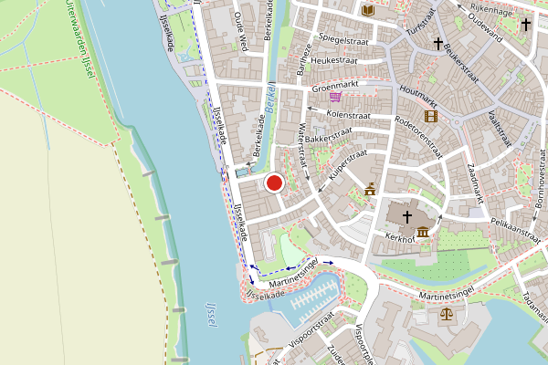 Brandweer-melding op Kattenhavestraat, Zutphen op 7 juli, kaart-overzicht