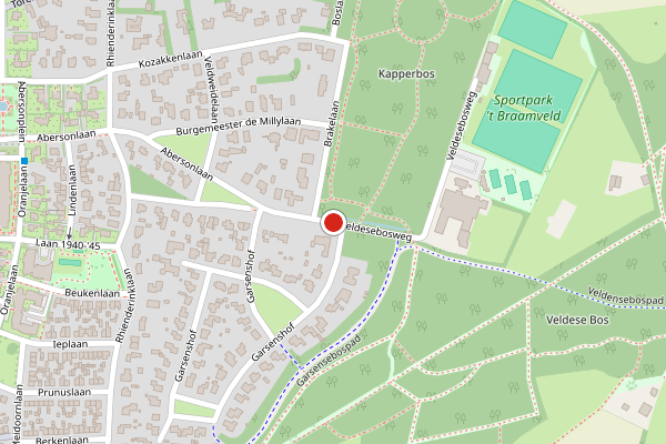Brandweer-melding op Veldesebosweg, Warnsveld op 8 juli, kaart-overzicht