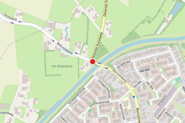 Brandweer-melding op Borculoseweg, Groenlo op 23 april, kaart-overzicht