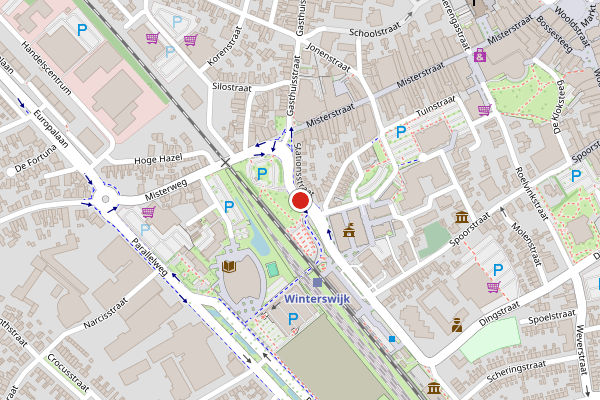 Brandweer-melding op Stationsstraat, Winterswijk op 9 juli, kaart-overzicht