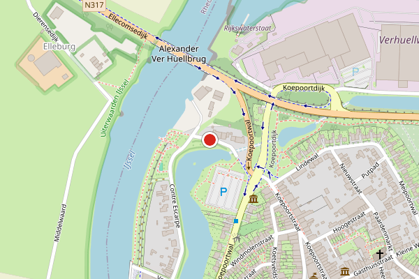 Brandweer-melding op Burgemeester Flugi van Aspermontlaan, Doesburg op 12 juli, kaart-overzicht
