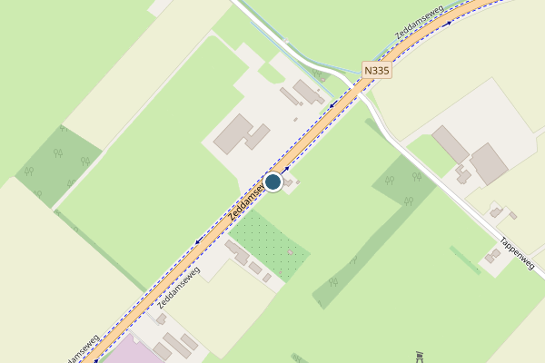 Politie-melding op Zeddamseweg, Etten op 12 juli, kaart-overzicht