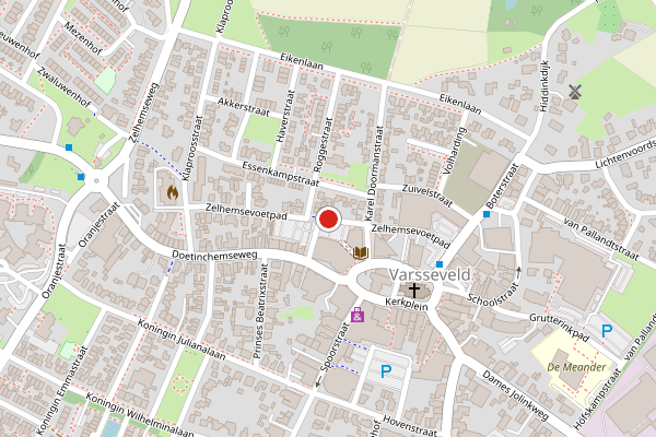 Brandweer-melding op Hesselinkplein, Varsseveld op 18 april, kaart-overzicht