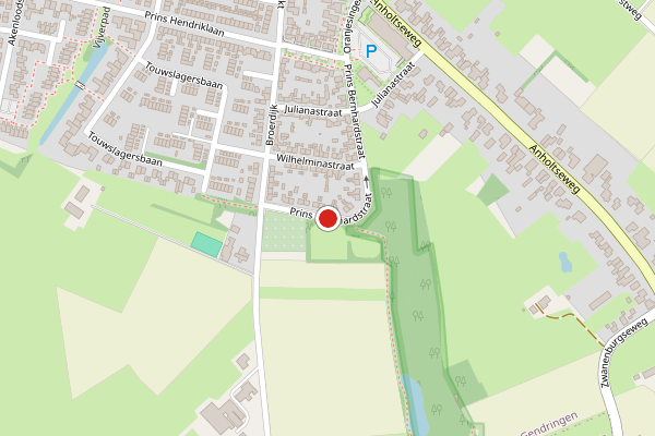 Brandweer-melding op Prins Bernhardstraat, Gendringen op 20 april, kaart-overzicht