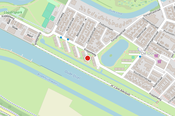 Brandweer-melding op Koppelweg, Doesburg op 14 juli, kaart-overzicht