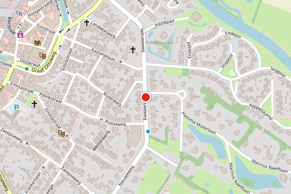 Brandweer-melding op Nieuweweg, Lochem op 14 juli, kaart-overzicht