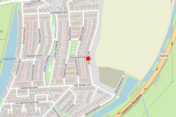 Brandweer-melding op Houtsingel, Zutphen op 15 juli, kaart-overzicht