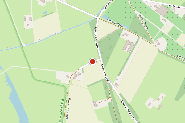Brandweer-melding op Quatre Brasweg, Eefde op 16 juli, kaart-overzicht