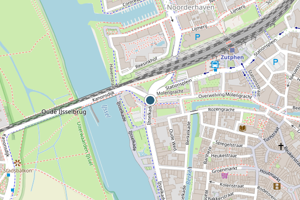 Politie-melding op IJsselkade, Zutphen op 9 mei, kaart-overzicht