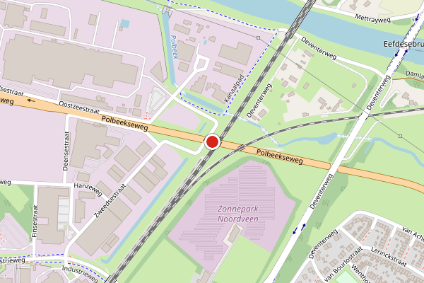 Brandweer-melding op Polbeekseweg, Zutphen op 24 juli, kaart-overzicht