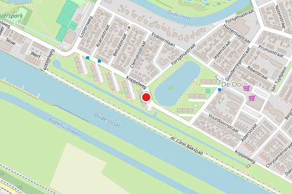 Brandweer-melding op Koppelweg, Doesburg op 16 mei, kaart-overzicht