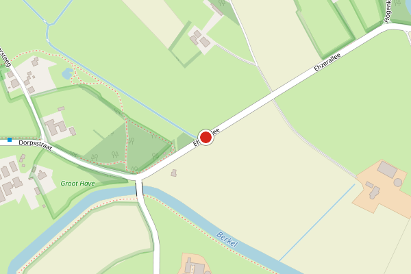 Brandweer-melding op Ehzerallee, Almen op 17 mei, kaart-overzicht