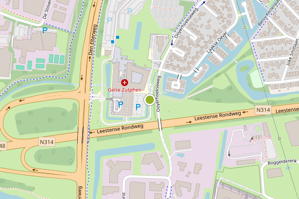 Ambulance-melding op Den Elterweg, Zutphen op 26 juli, kaart-overzicht