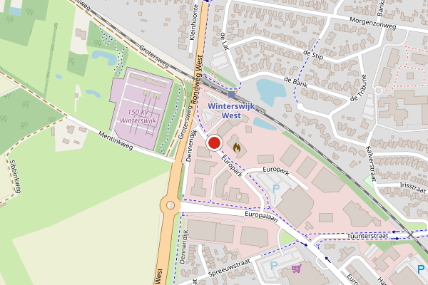 Brandweer-melding op Europark, Winterswijk op 29 juli, kaart-overzicht