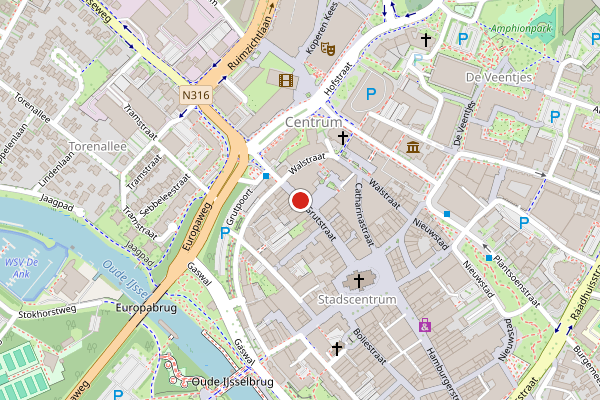 Brandweer-melding op Grutstraat, Doetinchem op 30 juli, kaart-overzicht