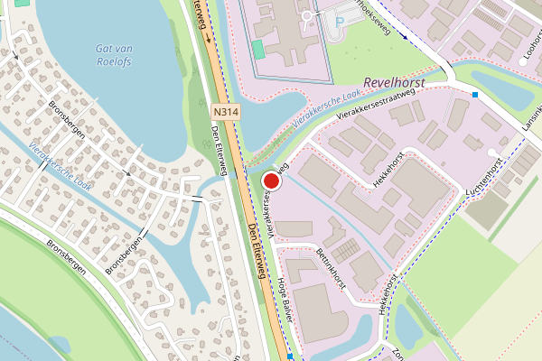 Brandweer-melding op Vierakkersestraatweg, Zutphen op 18 mei, kaart-overzicht