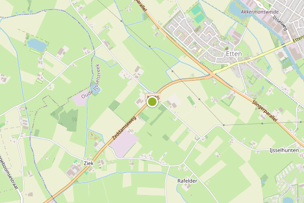 Ambulance-melding op Etten op 3 augustus, kaart-overzicht