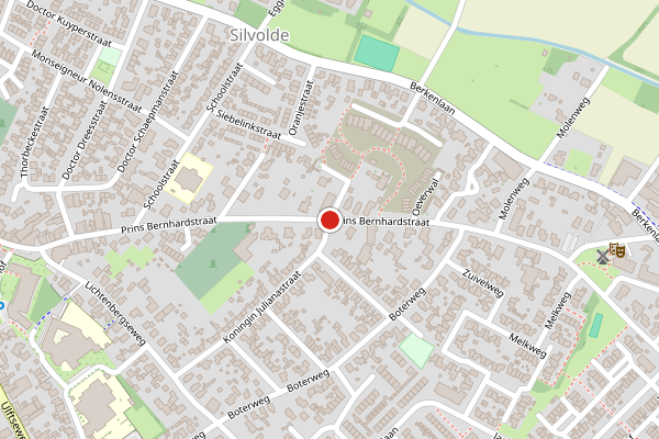 Brandweer-melding op Prins Bernhardstraat, Silvolde op 3 augustus, kaart-overzicht