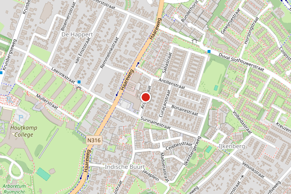 Brandweer-melding op Arubastraat, Doetinchem op 26 april, kaart-overzicht