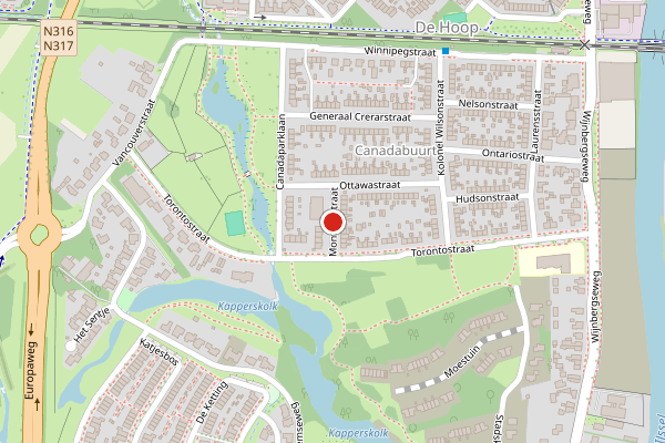 Brandweer-melding op Montrealstraat, Doetinchem op 26 april, kaart-overzicht