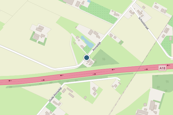 Politie-melding op Pinnedijk, Doetinchem op 20 mei, kaart-overzicht