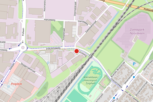 Brandweer-melding op Industrieweg, Zutphen op 20 mei, kaart-overzicht
