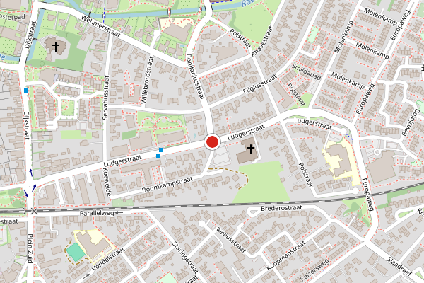 Brandweer-melding op Ludgerstraat, Aalten op 4 augustus, kaart-overzicht