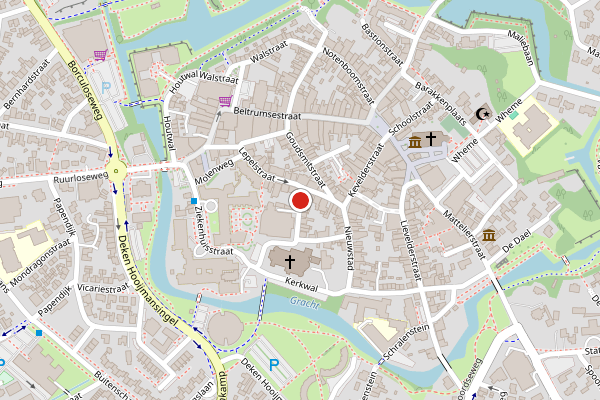 Brandweer-melding op Kerkstraat, Groenlo op 25 april, kaart-overzicht