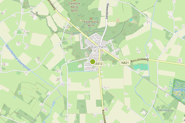 Ambulance-melding op Barchem op 5 augustus, kaart-overzicht
