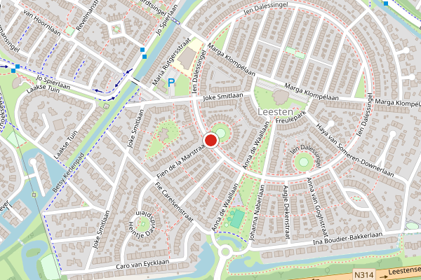 Brandweer-melding op Ien Dalessingel, Zutphen op 20 mei, kaart-overzicht