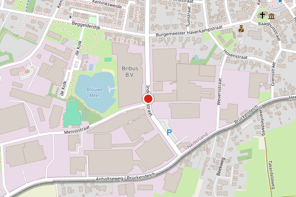Brandweer-melding op Industriestraat, Dinxperlo op 6 augustus, kaart-overzicht
