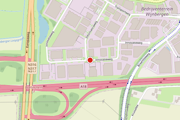 Brandweer-melding op Innovatieweg, Doetinchem op 7 augustus, kaart-overzicht