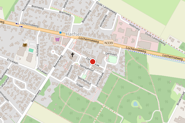 Brandweer-melding op Zonnedauw, Harfsen op 22 mei, kaart-overzicht