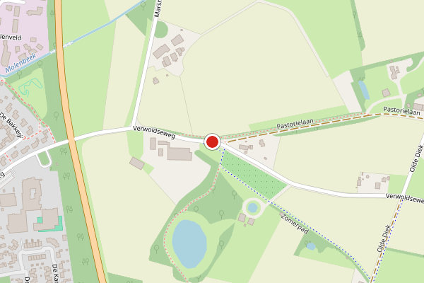 Brandweer-melding op Verwoldseweg, Laren GE op 29 mei, kaart-overzicht