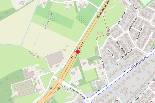 Brandweer-melding op Europaweg, Lichtenvoorde op 30 mei, kaart-overzicht
