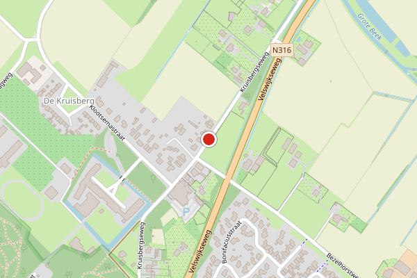 Brandweer-melding op Kruisbergseweg, Doetinchem op 31 mei, kaart-overzicht