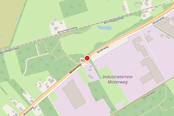 Brandweer-melding op Misterweg, Winterswijk op 1 juni, kaart-overzicht