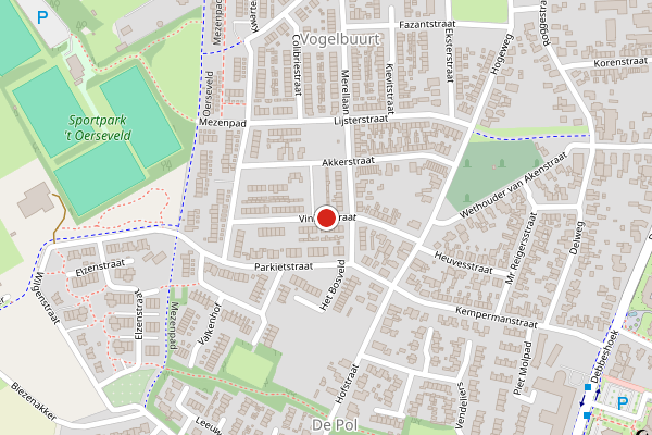 Brandweer-melding op Vinkenstraat, Ulft op 29 april, kaart-overzicht