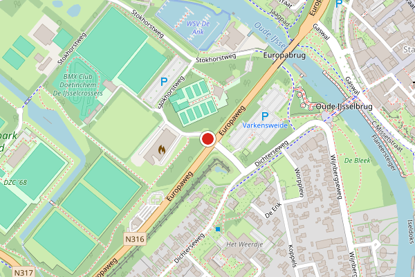 Brandweer-melding op Stokhorstweg, Doetinchem op 29 april, kaart-overzicht