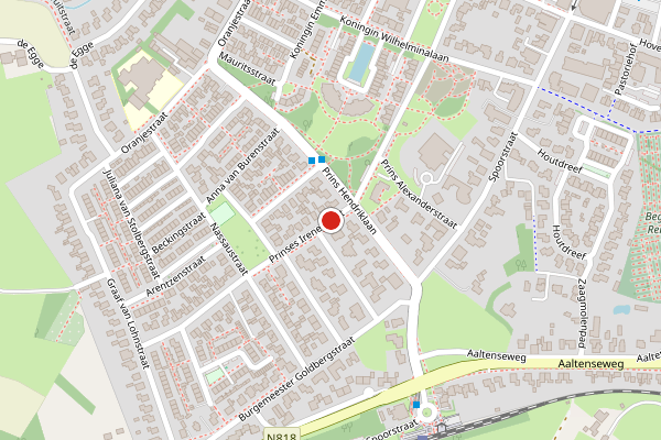 Brandweer-melding op Prinses Irenestraat, Varsseveld op 29 april, kaart-overzicht