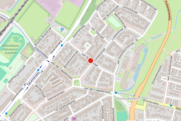 Brandweer-melding op van Dorthstraat, Zutphen op 1 mei, kaart-overzicht